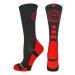MadSportsStuff Volleyball Socks for Girls, Women & Teens in Crew Length Black/Scarlet Large