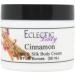 Eclectic Lady Cinnamon Satin and Silk Cream Body Cream Body Lotion 2 oz - Shea Butter Aloe Silk Amino Acids Vitamin E Phthalate-Free Handcrafted in USA - Perfect For Women 2 Ounce (Pack of 1)