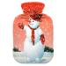 Christmas Snowman Hot Water Bottle with Cover Hot Water Bottles for Pain Relief Hot Water Bottle Water Bag Heat Pack for Women 1L