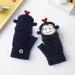 Kids Cute Cartoon Monkey Knitted Mittens - Warm Convertible Thermal Gloves for Children 3-8 Years - Dark Blue - Buy Online on GoSupps.com