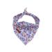 Unique Style Paws Dog Ceal 1 STK.Washable neck triangle made of cotton dogs for small agents Large dogs and cats L (1 Pack) Blue flower
