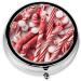 Candy Canes Mini Round Pill Box | 3 Compartment Portable Pill Organizer for Travel Home & Office - Buy Online on GoSupps.com