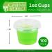 1 oz Disposable Plastic Jello Shot Cups with Lids - Pack of 100 | Clear Condiment Cups for Sauce, Souffle, Dressing | Portion Control Cups - Buy Online on GoSupps.com