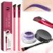 EZGHAR Anjoize Eyebrow Pen Anjoize 4D Laminated Brow Grooming Kit 4D Laminated Brow Starter Kit 4D Hair Stroke Brow Stamp Brush with Waterproof Eyebrow Gel (Purple)