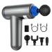 Deep Tissue Percussion Muscle Massage Gun, USB Rechargeable Handheld Electric Massager for Athletes Percussion Device, Super Quiet 6 Speed High-Intensity Vibration Messager with 4 Message Heads Gray