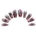 PN-005 Press-On Nails Reusable False Nails Gothic Skull Scary Halloween Glamour Fingernails Painted 10 Pieces Rhinestones Red