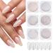 Gzsyy White Pearl Chroma Nail Powder Glitter Powder Mirror effect Powder Glitter 6PCS Aurora Shimmer Chrome Pigment Metallic Chromium Nail Powder Color12
