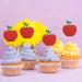 Set of 24 Glitter Apple Cupcake Toppers Fruit Themed Baby Shower Dessert Decor Baby Birthday Party Decorations Supplies - Red & Green - Buy Online on GoSupps.com