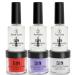 Dip Powder Nail Kit 3 Colors Dipping Powder with 3PCS Dip Powder Liquid Set French Nail Tips & Nail Glue Clear Pink Glitter Silver Nail Dipping Powder Starter Kit for Home DIY Manicure Salon (C)