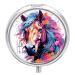 Small Travel Pill Case Round Metal Pill Box for Pocket Purse 3 Compartment Portable Pill Holder Mini Pill Organizer for Travel or Daily - Horse