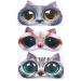 HappyDaily Beautiful and Comfortable Sleep Masks - Set of 3 (3D Cat - Pink/Grey/Black)