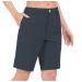 Little Donkey Andy Women's Bermuda Quick Dry Lightweight Stretch Shorts Golf Hiking Travel A Black Heather Medium