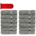 Chakir Turkish Linens 100% Turkish Cotton Luxury Hotel & Spa Washcloth Set - Set of 12 Gray - Buy Online on GoSupps.com