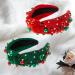 Miaija 2Pieces Chrismas Pearl Knotted Headband Green Red Wide Headbands Rhinestone Hair Hoop Fashion for Women Girls Hair Accessories - Buy Online on GoSupps.com