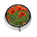 Poppy Flowers Petals Portable Round Pill Box - Lightweight and Moisture-Proof Perfect for Organizing Vitamins Poppy Flowers Petals One Size