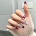 Press On Nails 10pcs Wearable Manicure Piece Handmade Fake Nails Reusable Artificial False Nails Set for Women and Girls (L F) (B L) B Large - Buy Online on GoSupps.com