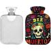 Naanle Dia de los Muertos Hot Water Bottle with Cover | 1L Transparent Hot Water Bottle for Pain Relief & Heat Therapy | Ideal for Hands & Feet - Buy Online on GoSupps.com