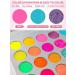 Kalolary Glow in the Dark Neon Eyeshadow Palette - 24 Colors, UV Glow, Matte & Glitter, Highly Pigmented, with 4 Brushes - Buy Online on GoSupps.com