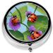 Ladybug Round Pill Box - 3 Compartment Mini Decorative Pill Organizer for Travel - Portable Pocket Vitamin Holder Case - Buy Online on GoSupps.com