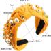 Umimiss Yellow Headband with White Pearl Rhinestone Crystal Jeweled - Head Bands Adult Women Pearl Headband Gold Headband Pearl Hair Accessories Yellow Hair Accessories Boho Head Band Headpieces - Buy Online on GoSupps.com
