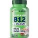 Yuve Vegan B12 with Calcium for Maximum Absorbption - Active Energy & Central Nervous System Support - 1000mcg Cobalamin Vitamin B 12 - Natural Non-GMO Gluten-Free Sugar-Free - 30 Tabs