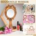 Geetery Vintage Oval Handheld Mirror Set - Antique Cosmetic Aesthetic Makeup Mirrors with Embossed Flower Design in Gold & Pink for Girls and Women - Buy Online on GoSupps.com