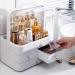 White Makeup Organizer Box - Waterproof & Dustproof Cosmetic Storage for Vanity - Display Cases for Dresser Countertop - Style A - Buy Online on GoSupps.com
