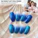 24 Pcs Fake Nails for Women Press on Fake Nails Blue Gradient Fake Nails with Jelly Glue Glitter Artificial False Nails French Oval Fake Nails for Women Girls Daily Decoration - Buy Online on GoSupps.com