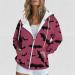 Halloween Costumes Printed Hooded Pull Out Zipper Pocket Jacket Fleece Coats for Women plus Size XX-Large Hot Pink - Buy Online on GoSupps.com