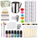 Candle Making Kit, Deluxe Candle Making Supplies, DIY Craft and Arts Kits, Including Pouring Pot, Beeswax, Color Dye, Fragrance Oil, Thermometer, Candle Tins, Molds, Wicks, Stickers, Wicks Holders Deluxe candle making kit