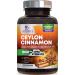 Organic Ceylon Cinnamon Capsules (Certified Organic Ceylon Cinnamon) 1800mg - Organic Sri Lanka Ceylon Cinnamon Powder Caps - Best Vegan True Cinnamon Cinnamomum Verum Vitamins - 120 Capsules 120 Count (Pack of 1)