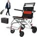 Ultra-Light Transport Wheelchair Travel Wheelchair with Pull Rod Aluminum Wheelchairs for Elderly People Sturdy and Stable for Travel Outdoor Home