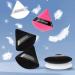 12-Piece Velour Cotton Powder Puff Set for Makeup Application - Black & Rose Red - Buy Online on GoSupps.com