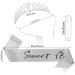Sophisticated Silver 16th Birthday Tiara and Sash Kit - Sweet 16 Decorations & Gifts for Girls - Buy Online on GoSupps.com