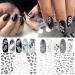 Black White Flower Palm Leaf Nail Art Stickers - 10 Sheets, Self-Adhesive Decals for Women Girls, Summer 3D Fresh Style Design - DIY Nail Accessories - Buy Online on GoSupps.com