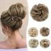 Silk-Co hair part with rubber band dutt with hair wavy soft dutt hair part with rubber band 55 g lured hair thickening hair extensions messy bun updos golden brown & blond lured 55 g golden brown & blonde