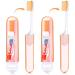 Nuen 2 pieces portable soft toothbrushes travel toothbrush foldable camping toothbrush with soft bristle mini foldable travel toothbrush with toothpastes for adults (orange shell) case orange