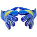 Jalunth goalkeeper gloves children boys boys girl junior football gloves football gloves training gloves goalkeeper football football gloves with non-slip latex palm blue-yellow 7