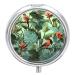 Round Pill Box Tropical Plants Print 3 Compartment Medicine Pill Case Print Pill Organizer Decorative Metal Portable Pill Box Pocket Pill Box Style-39