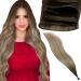 LAAVOO VIRGIN TREENS REAL HAY Extension Ombre Extension Real hair Tress Hair Hair Extensions Real Hair Sewing Injection 50cm Dark Brown to Hell Brown Blond #4/7/80 25g 50cm Virgin-25g 1.25 #4/7/80
