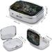 Pill Box with Wild Owl Birds Print | 2 Compartment Decorative Metal Pill Organizer for Pocket or Purse - Buy Online on GoSupps.com