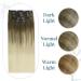 Runature Remy Clip-In Hair Extensions - Blonde Balayage 35cm | Invisible Real Hair 7PCs 120g #8/60BA - Buy Online on GoSupps.com