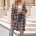 Women's Casual Lapel Button Down Long Plaid Shirt Coat 2023 Fall Styles Women Plaid Trench Coats Cardigans Thin Coffee#61 Medium - Buy Online on GoSupps.com