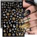 JMEOWIO Christmas Nail Art Stickers - 9 Sheets Self-Adhesive Snowflake Snowman Decals for Holiday Nail Designs - Glitter Gold & White Supplies - Buy Online on GoSupps.com
