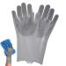 Dishwashing Gloves - Reusable Silicone Dishwashing Gloves Waterproof Household Cleaning Tools for Shower Room Car Cleaning Pet Care Clothes Quilt Light Gray