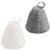 Superu 2 piece of felt sauna ideal sauna hat for women and men good quality sauna caps couple sauna accessories sauna hat sauna hut felt for a unique wellness experience (white + gray)