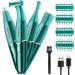 Electric Razor for Women, 4 in 1 Womens Electric Razor, Personal Womens Shaver Set for Wet and Dry, Cordless Protable Body Hair Removal for Eyebrow Face Nose Legs Underarms and Bikini Line Green