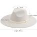 Pro Celia Wide Brim Fedora Hat for Women - Large Felt Panama Rancher Hat (Stripe-Ivory) - Buy Online on GoSupps.com