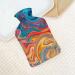 Color Marble Hot Water Bottle with Plush Cover | Hand Warmer for Adults & Children | 26.5x15.3cm | International Shipping Available - Buy Online on GoSupps.com
