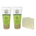 Bath & Body Works Waikiki Beach Coconut SPF 50 Sunscreen Lotion 2 Pack Travel Size with a Natural Oats Sample Soap